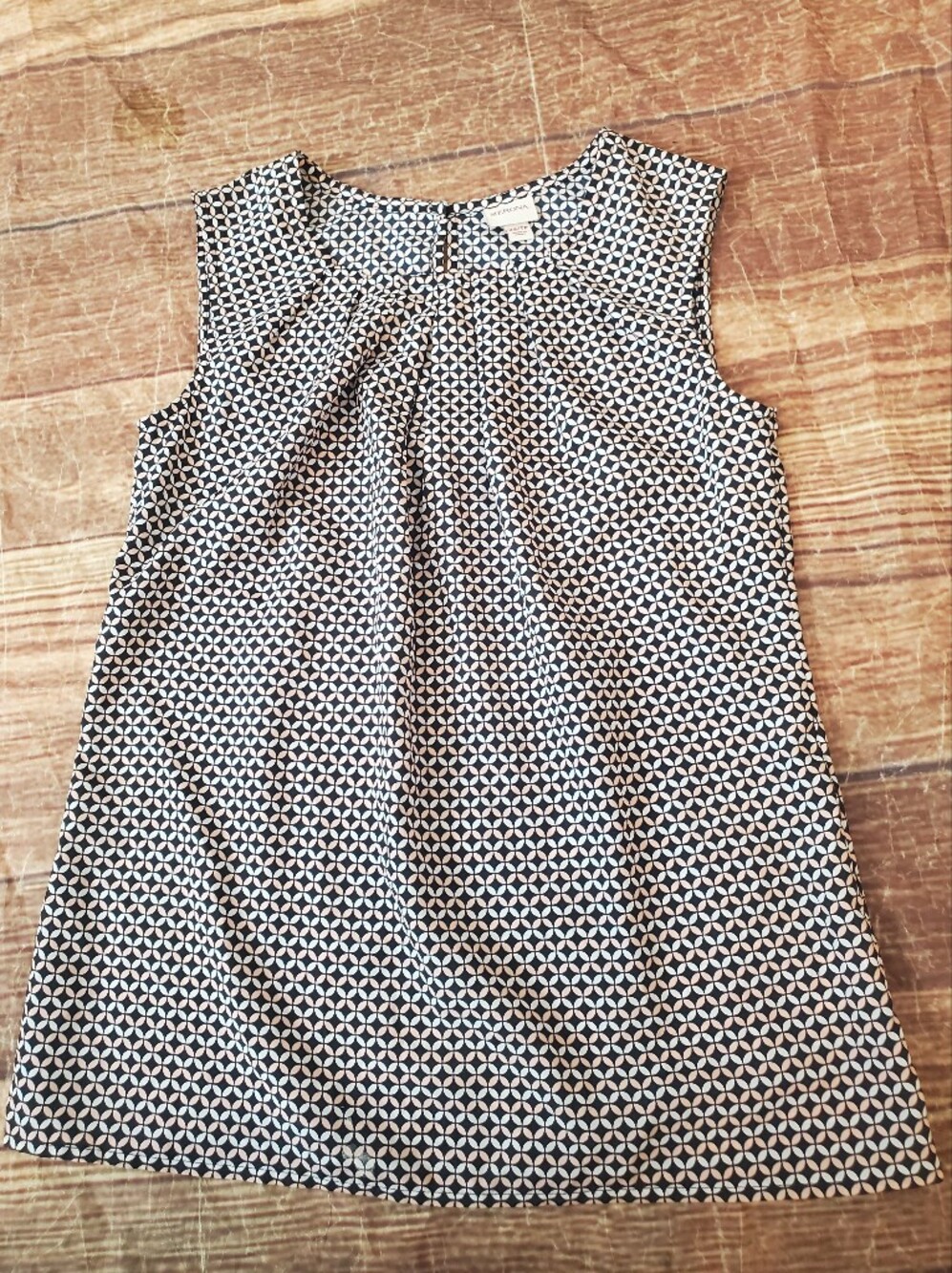 Merona Sleeveless Geometric Pleated Tank Blouse sz XS